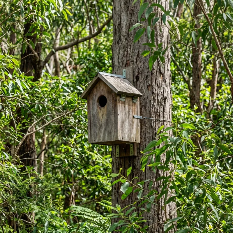 Animal nesting box installed as a humane alternative to a Leigh Creek roof cavity