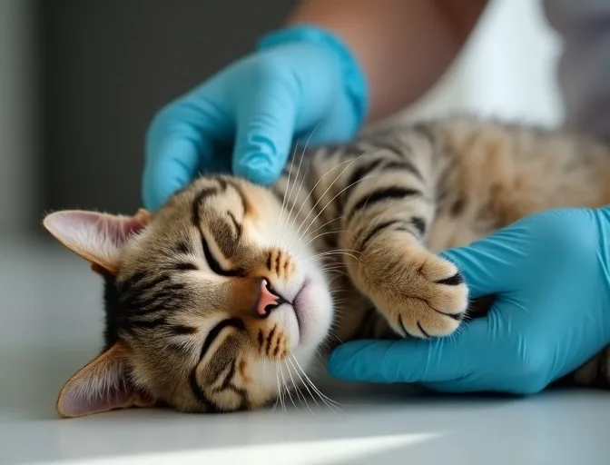 Specialist carefully handling a deceased cat with dignity in Leigh Creek